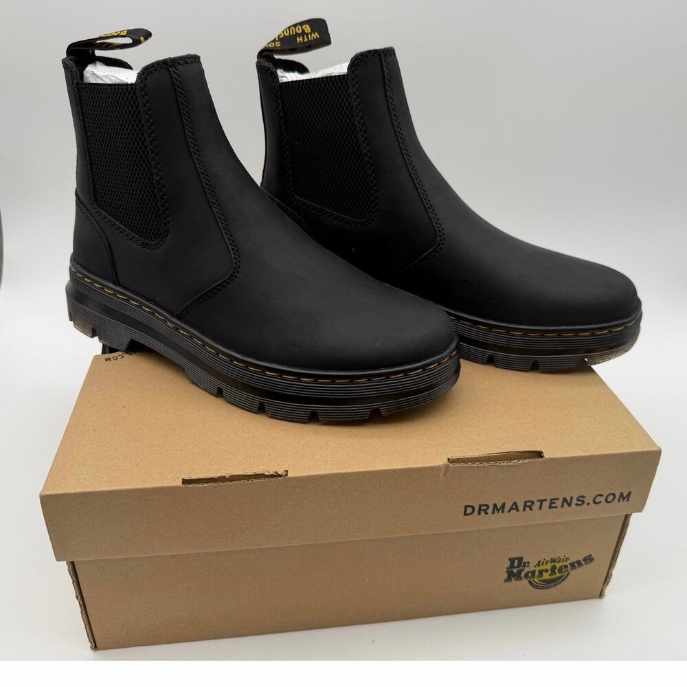 DR.MARTENS AirWair w/ bouncing soles EMBURY black FLAT CASUAL BOOT sz 8W/7M NEW